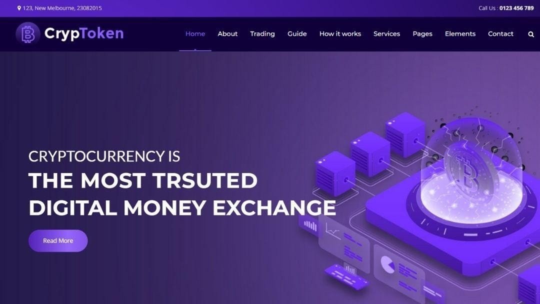 Cryptoken – Cryptocurrency WordPress theme