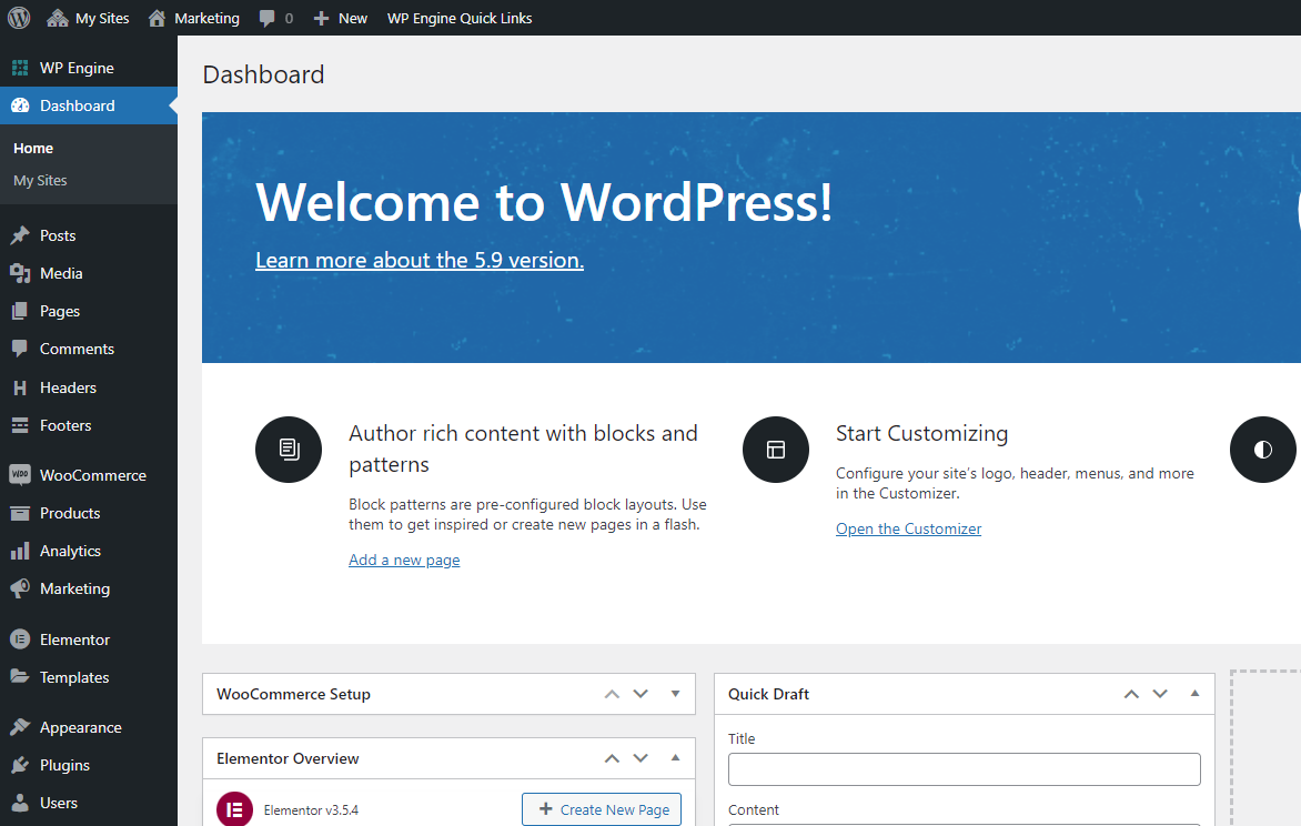 Visit WordPress Dashboard