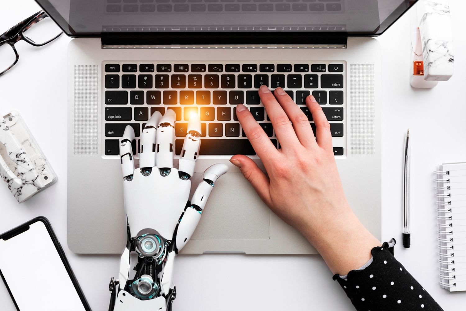 AI software analyzing data to generate creative content.