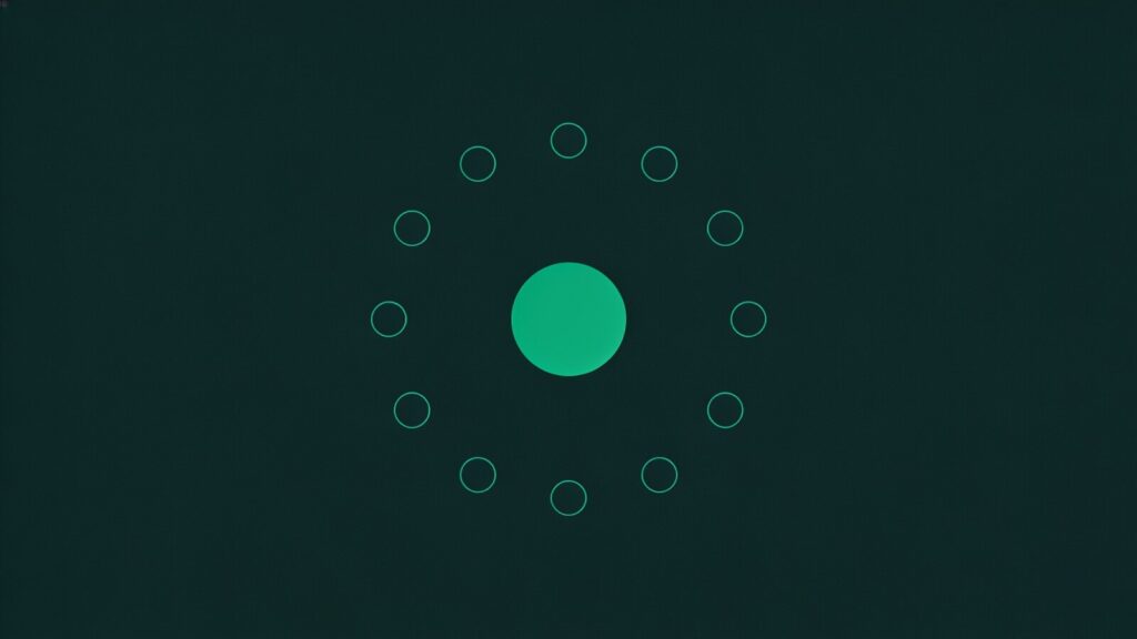 Abstract graphic of twelve nodes around one central node, representing twelve sites managed centrally